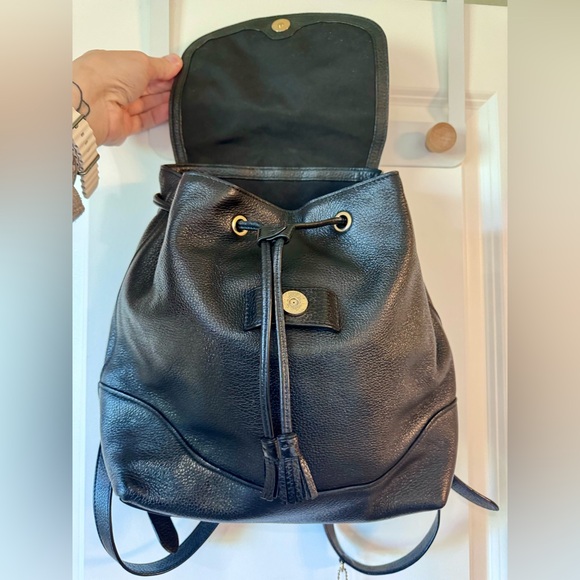 COACH black LEATHER BACKPACK - Picture 2 of 6